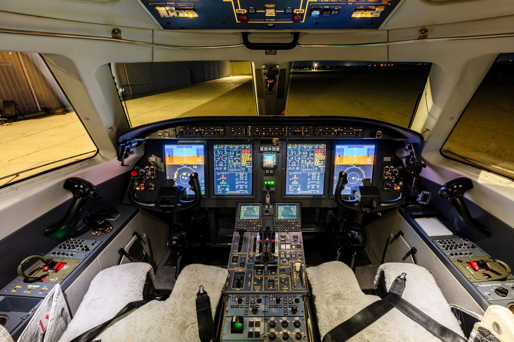 Instrument-filled control station representing advanced onboard electronics